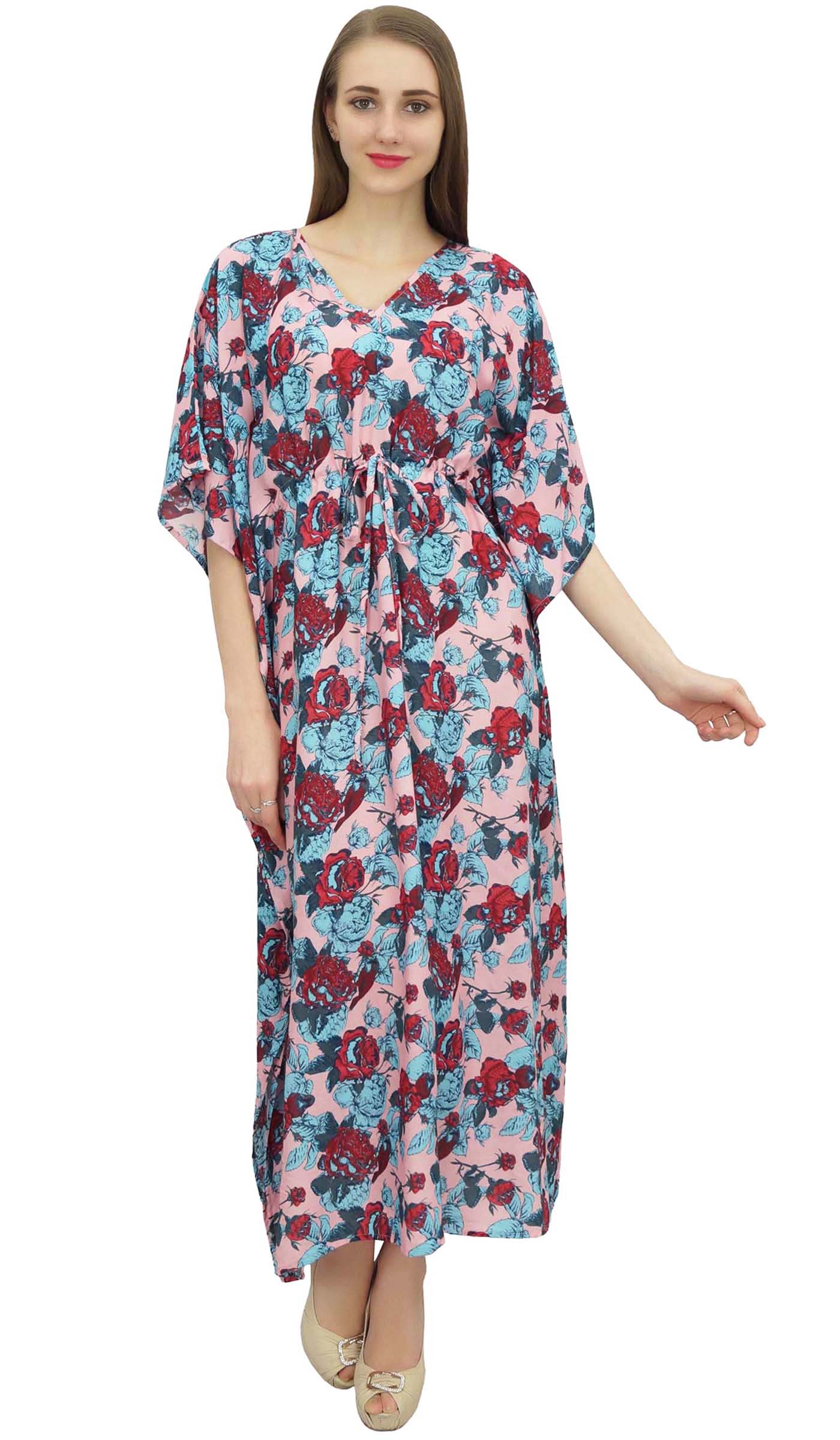 

Bimba Бавовняний кафтан Довгий кафтан Жіноча нічна сукня Синє кімоно Cover Up 8 світло-рожевий колір