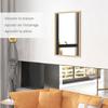 Rectangular Wall Mirror 90 X 70 Cm Wooden Frame Ideal For Bathroom Living Room Or Bedroom Natural