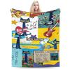 Pete The Cat Blanket Flannel  Relax Super Soft Throw Blanket for Bed Bedding Throws