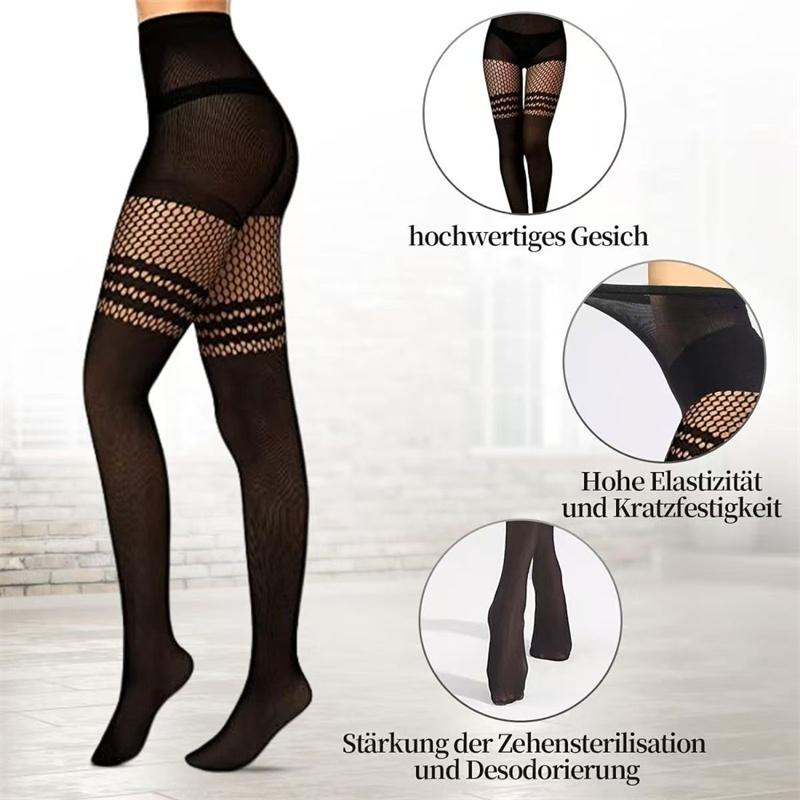Sexy Pantyhose Women Fishnet Black Three Bars Ins Hot Girls Tights High Elastic Hipster Leggings