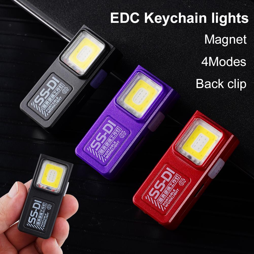 LED Keychain Flashlight USB-C Rechargeable 600Lm Portable Mini Torch Light Pocket Lantern Flood Work Light With Magnet