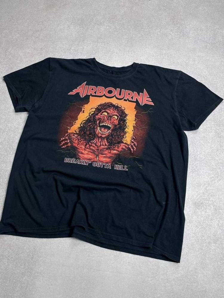 Vintage Style Airbourne Band Breakin Outta Hell Shirt Unisex Concert S-5XL AR565 Unisex T-Shirt