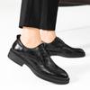 Fashion Autumn Men's Classic Black Lace Up Business Leather Shoes Fashionable and Comfortable Blok Carving Formal Business Leather Shoes