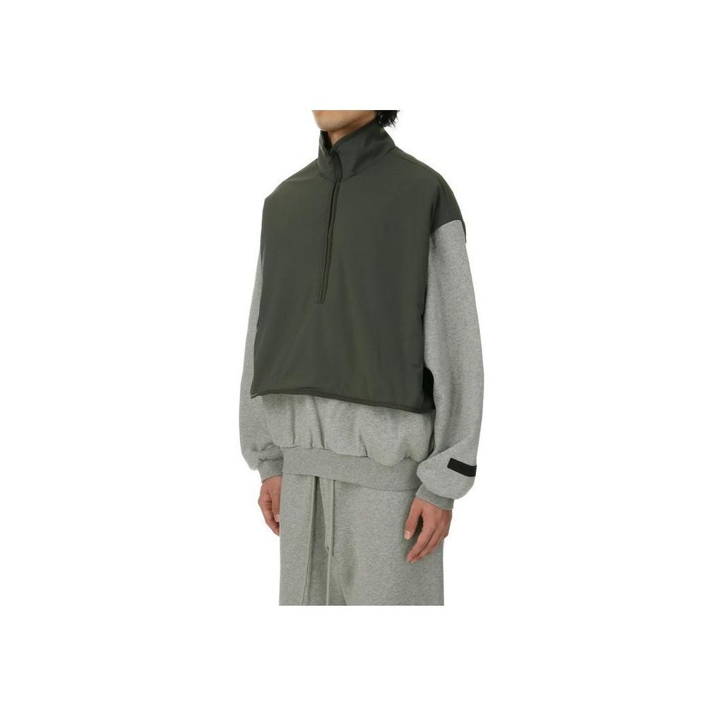 Fear of God Essentials Ss24 Nylon Fleece Mockneck Sweatshirt Men Sweatshirts Deep-Wheat-Gray Ink-Black Dht-Otm 202SP244303F