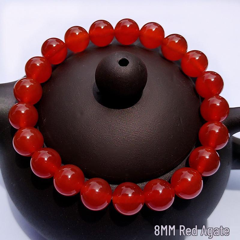 Red Agate Crystal Beaded Bracelet for Women - Handcrafted Couple Jewelry