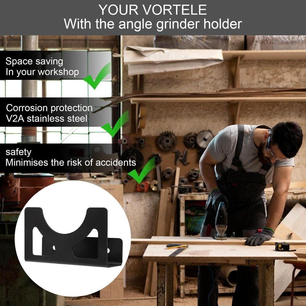 Metal Angle Grinder Holder Compact Tool Organization Heavy-Duty Wall Mount Bracket Workshop