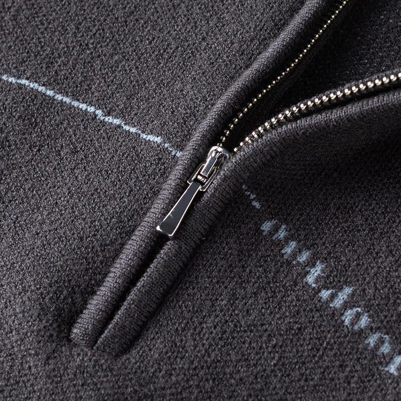 MONTAGUT Men's Zipper Stand-Up Collar Knit Sweater