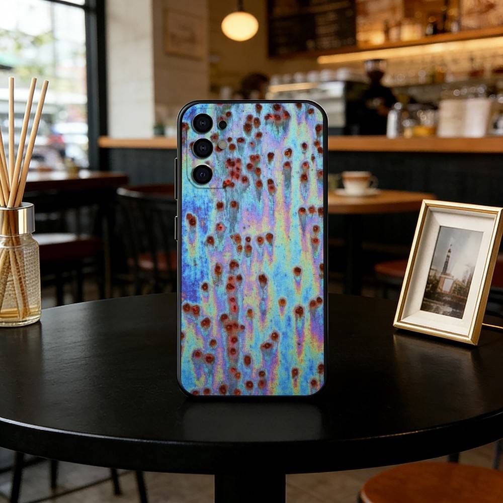 Retro Industrial Style Rusty Phone Case Black Silicone Soft For Samsung S25,S24,S21,S22,S23,S30,Ultra,S20,Plus,Fe,Lite