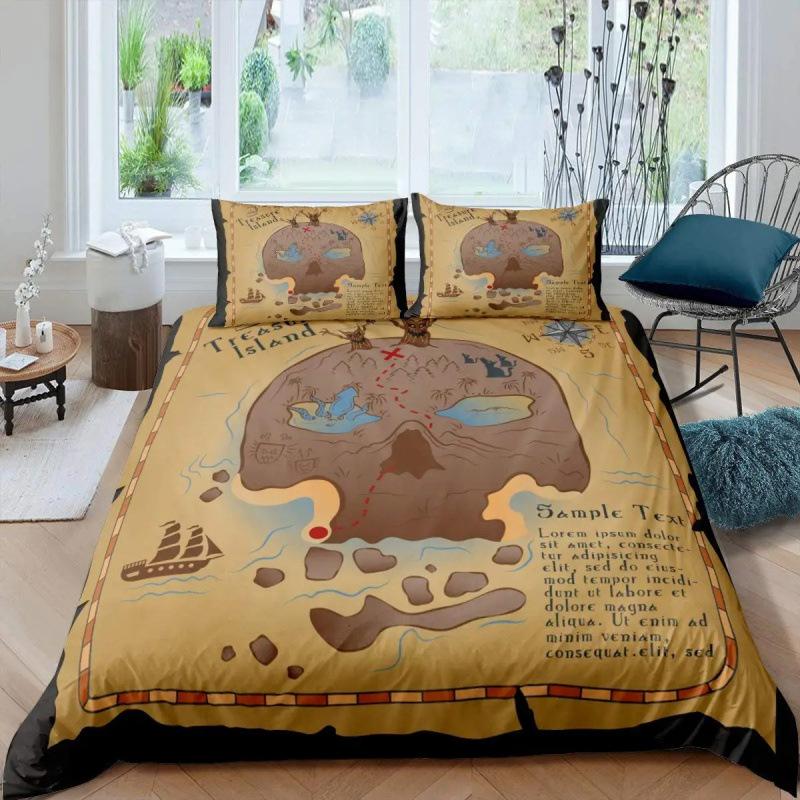 2/3pcs Bedding Set Digital Print Comfortable Duvet Cover for Home Bedroom Decoration, 1 Duvet Cover and 2pillowcase with Zippers