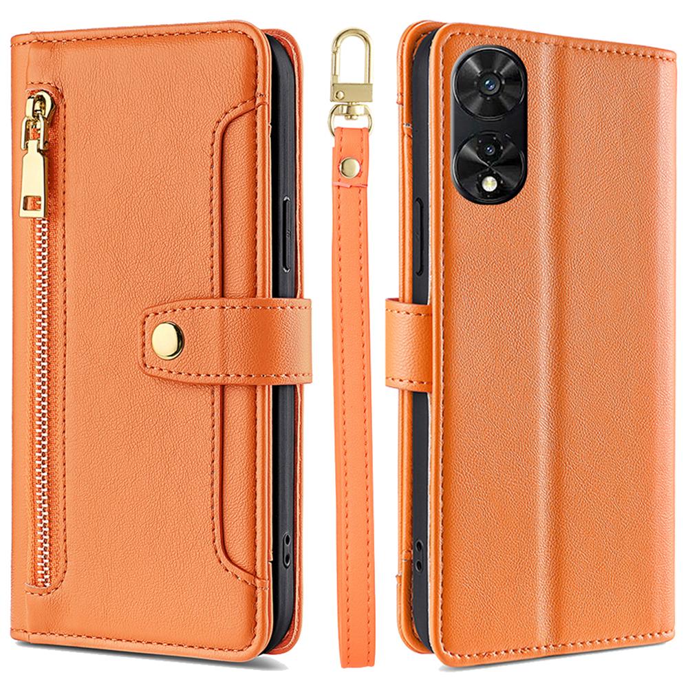 For TCL 505 Case PU Leather Bump Proof Cash Pocket Crossbody Phone Cover