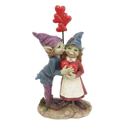 [Q1891] - 'Pixie Çift' aşkı heykelciği - 14x8x4 cm