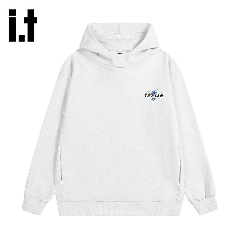 Izzue Unisex American Retro Letter Print Heavyweight Hooded Sweatshirt