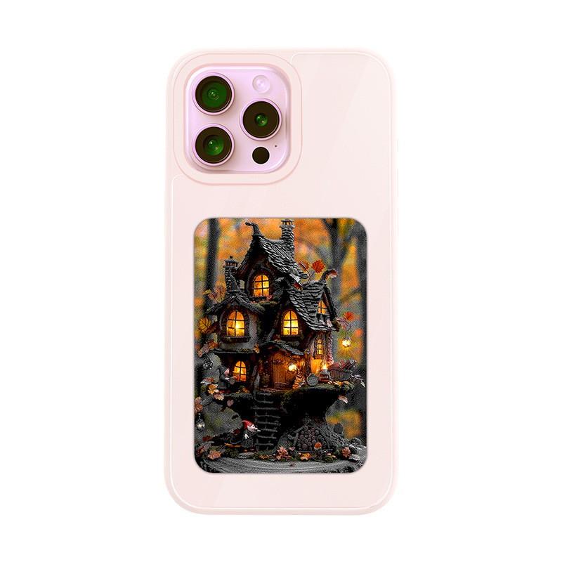 E-Ink Display Phone Case With Kickstand IPhone 13 To 16 Series Black White Pink Shockproof Silicone Cover