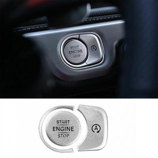 - Cover Trim Silver Aluminum One-Click Startup Button For Benz G-Class