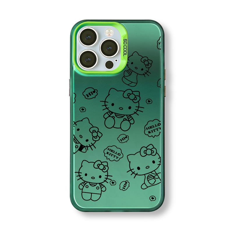 Cartoon KT Cat iPhone Case for iPhone 12 Pro Max/13/14/15/16/17, Silver,  Cross-Border Niche