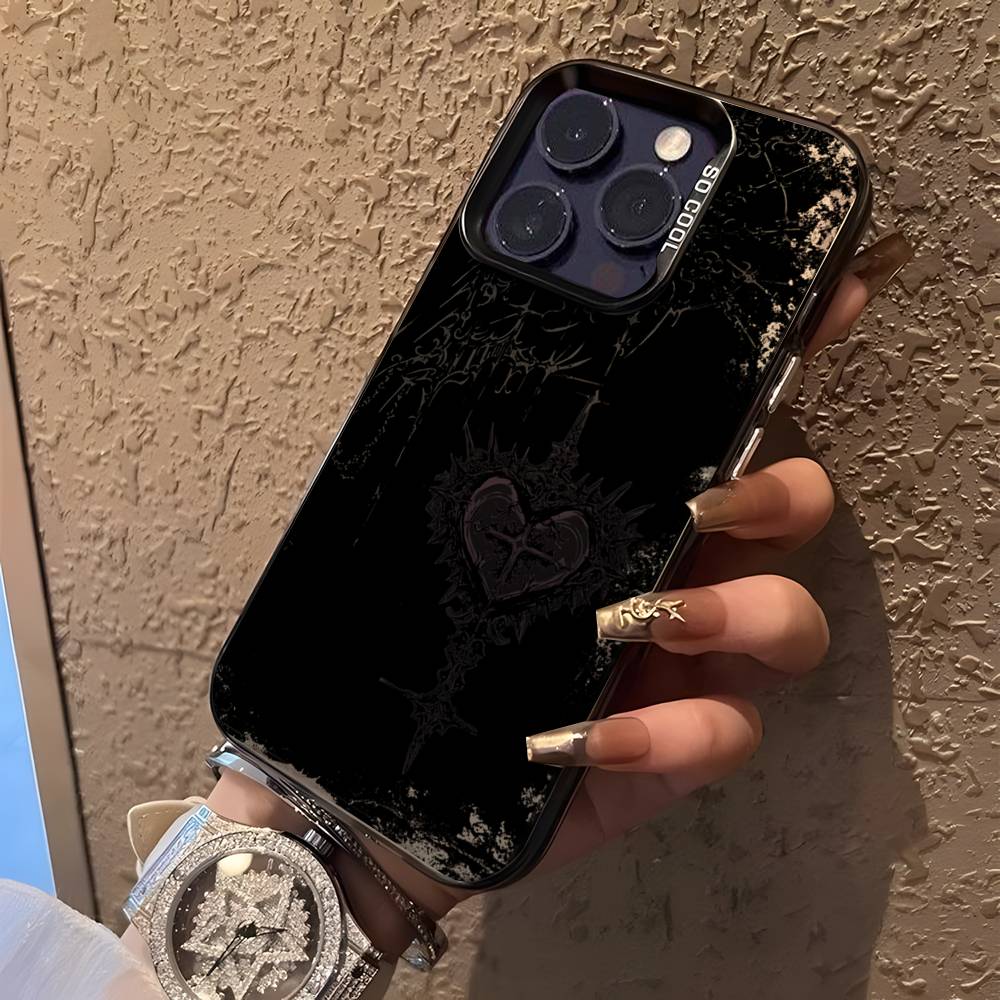 Gothic Coquette Cybersigilism Phone Case For iPhone 16,15,14,13,12,11,Pro,XS,Max,Plus,Mini,SE Black Candy Matte Shockproof Cover