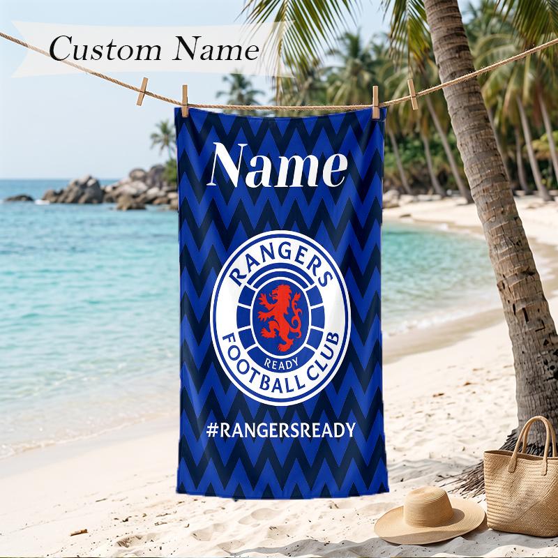 Rangers fc Strandlaken met Gepersonaliseerde Naam Zacht Handdoek voor Zwemmen Strand Reizen