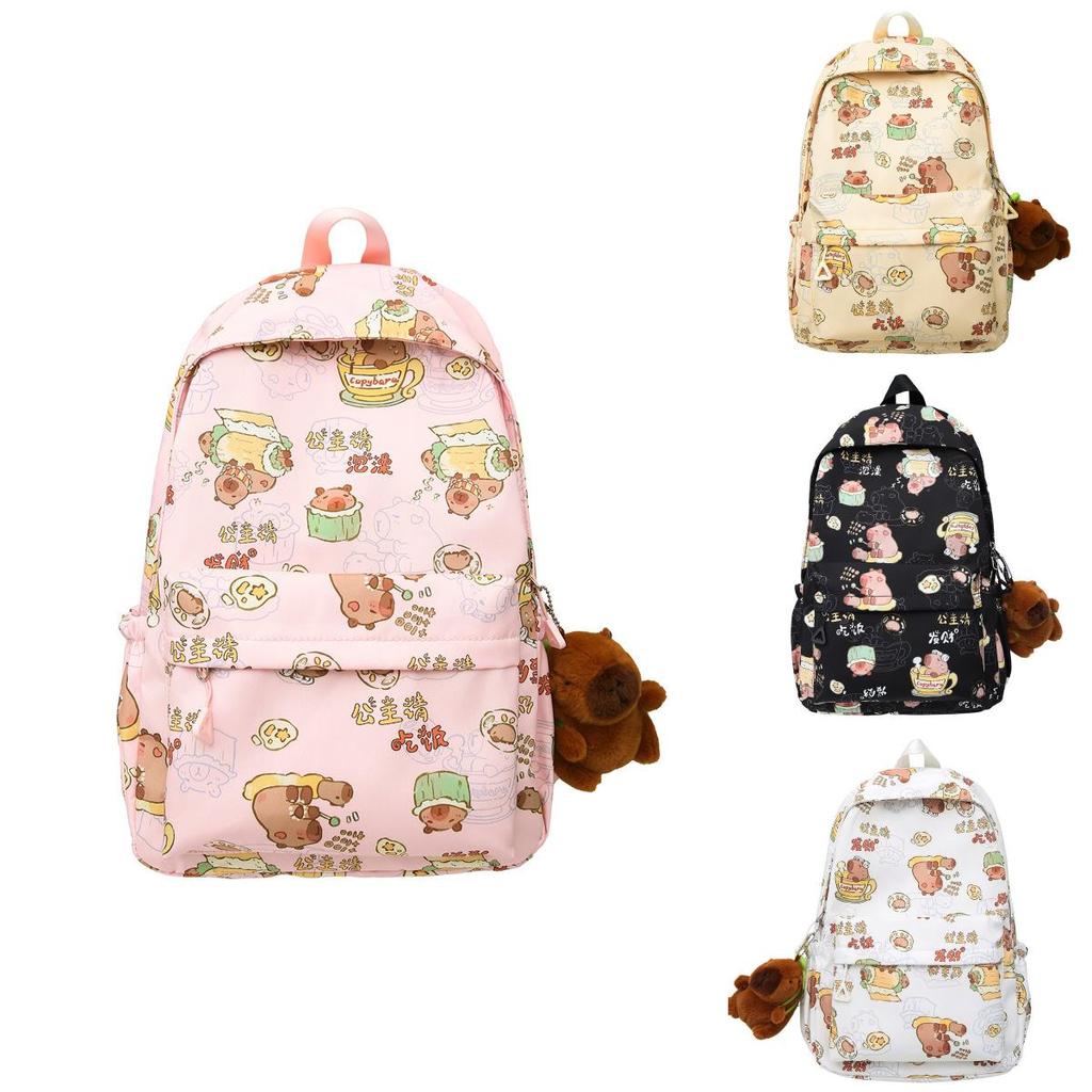 Adorable Nylon Geometric Backpack For Students Breathable And Spacious