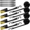 KOKITEA Black Lashing Ratchet Cargo Securement 4m 800kg Breaking Load Per Maximum Load Capacity of for Moving and Transport Belt, Tie-Down Type, Belt,