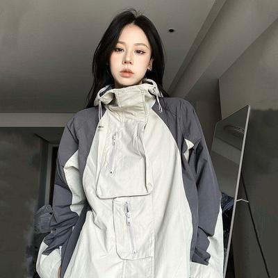 Vintage Outdoor Jacken Frauen Y2k Streetwear Wasserdicht Übergroßen Herbst Mit Kapuze Harajuku Windjacke Mantel Koreanische Mode