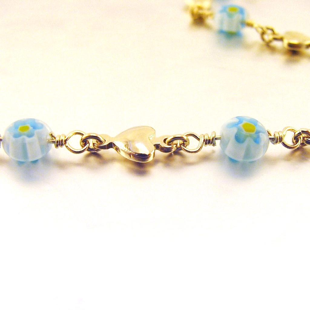 Les Trésors De Lily [E9825] - Bracelet Plaqué Or 'Mélodie d'Amour' Bleu