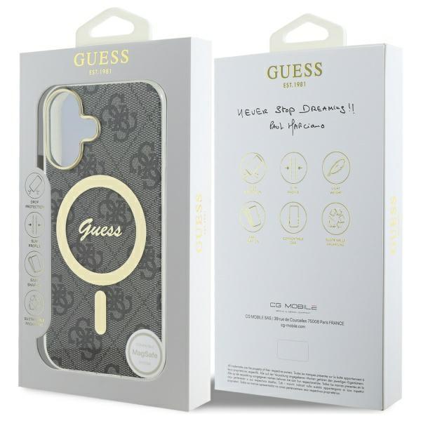 Etui do iPhone 16 Guess MagSafe Hardcase Czarny