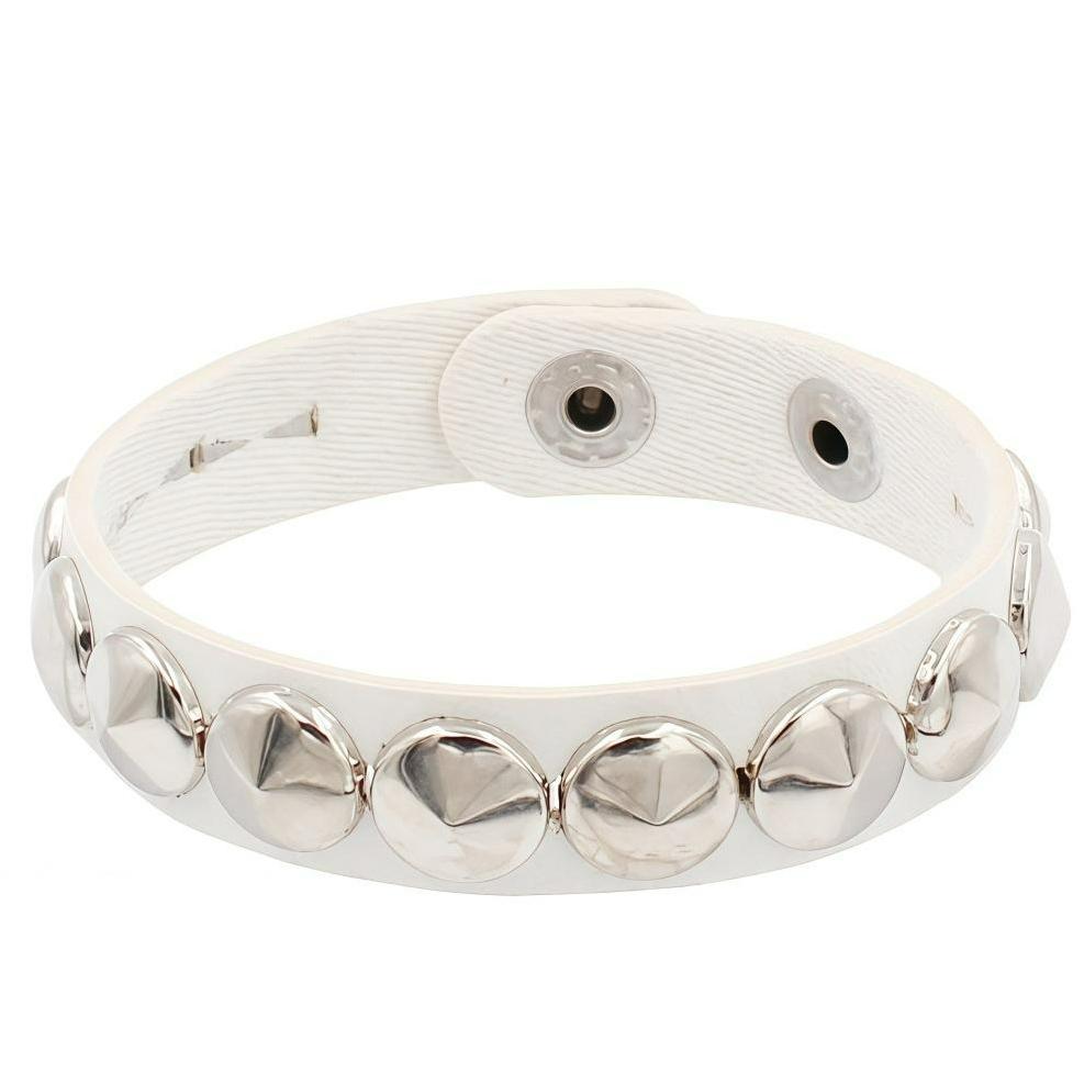 2026 Retro Punk Star Spikes Rivet Skull Studded Bracelet Black White Pu Leather Wristband Men Women Jewelry Gothic Accessories