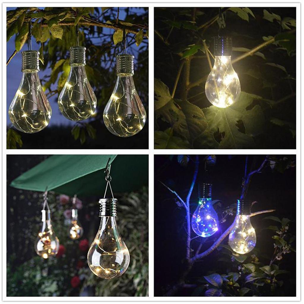 Solar LED String Lights 6 Color Bulbs Outdoor Decorative Hanging Lamp for Party Festival Garden