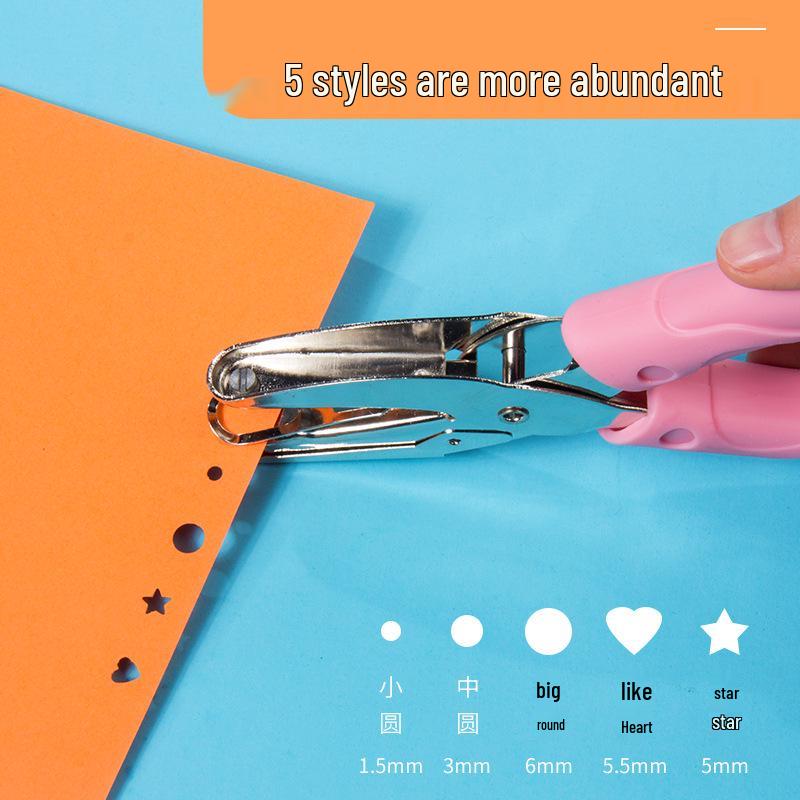 Heart-Shaped Metal Single Hole Punch for Loose-Leaf Papers – Ideal for Students and Crafts