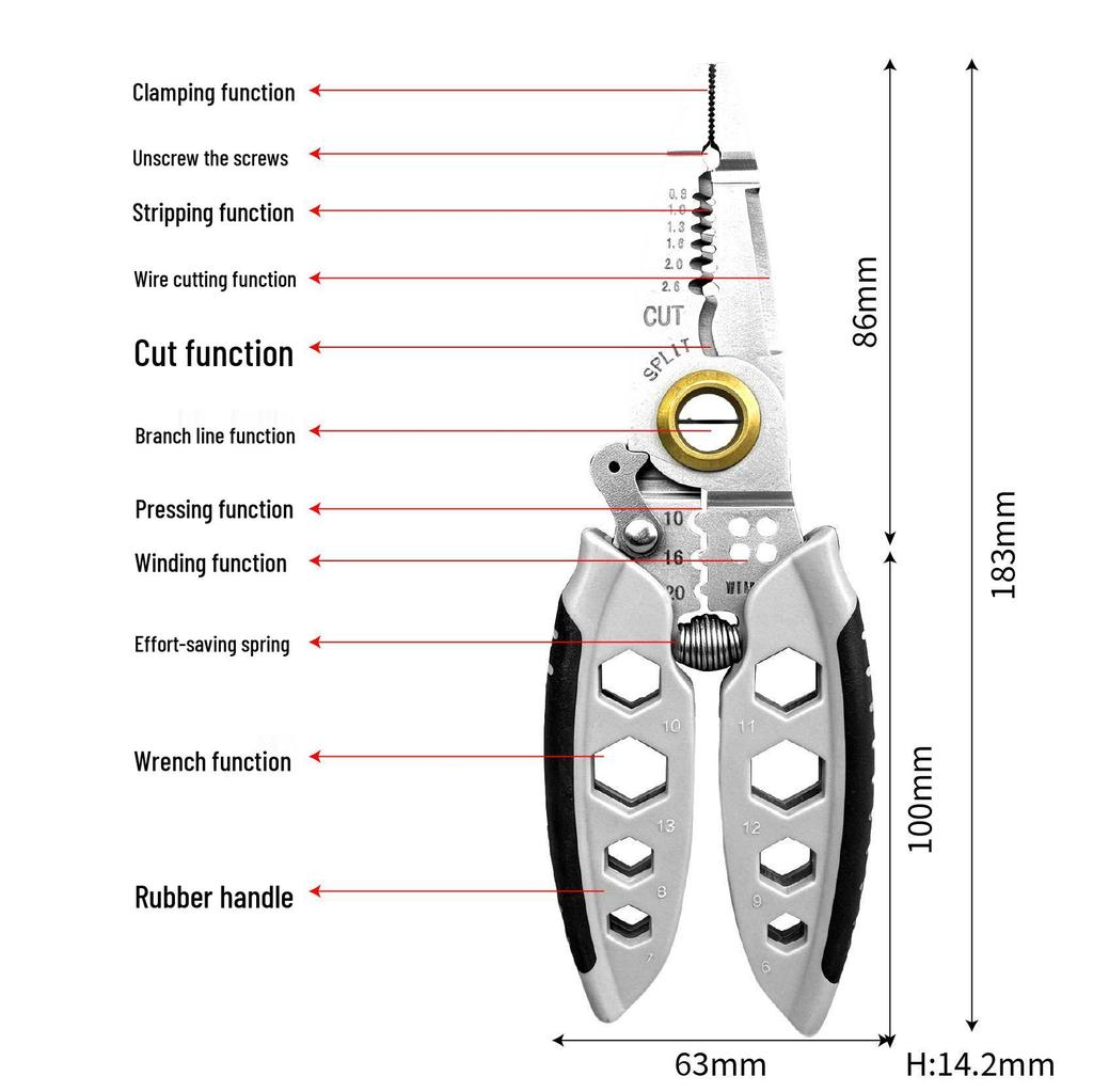 Compact High-Precision Wire Stripper - Multi-functional, Portable, Labor-saving Tool