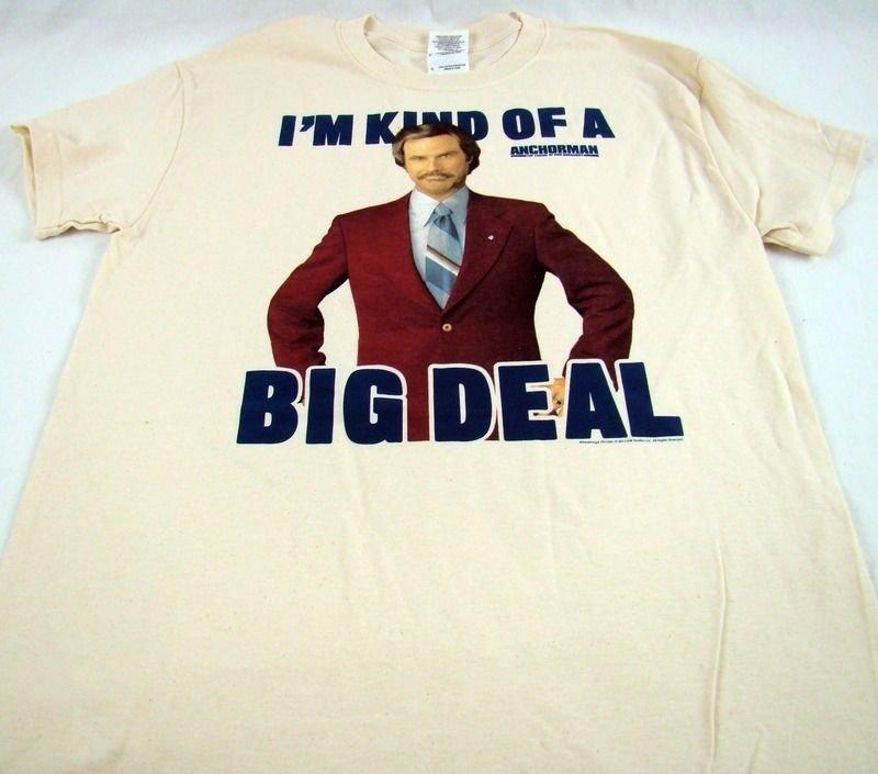 Mens NEW Anchorman Will Ferrell Short Sleeve Logo Graphic T-Shirt Size S L Unisex T-Shirt S