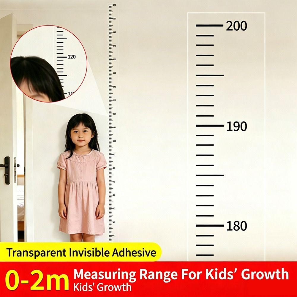 Waterproof Height Measurement Sticker Self-Adhesive Removable Height Measuring Wall Stickers Transparent Height Sticker Children
