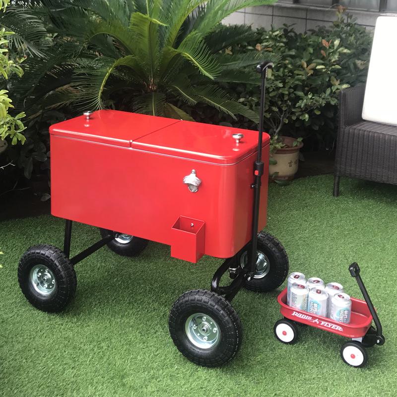 80QT Customizable Insulated Box with Four Inflatable Wheels for Food and Beverages