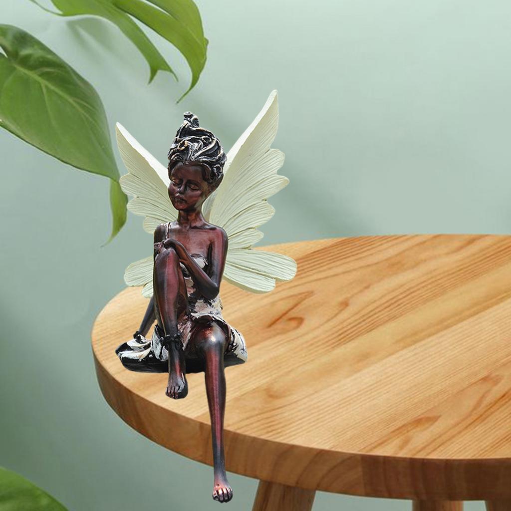 Magical Garden Fairy Figurine Shelf Lawn Statues Yard Sculpture Decor
