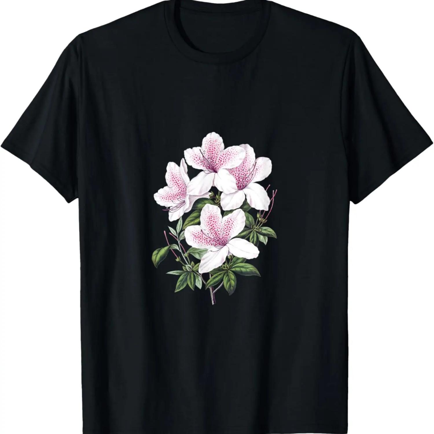 Vintage Wildflowers White Tiger Lily Design T-Shirt S чёрный