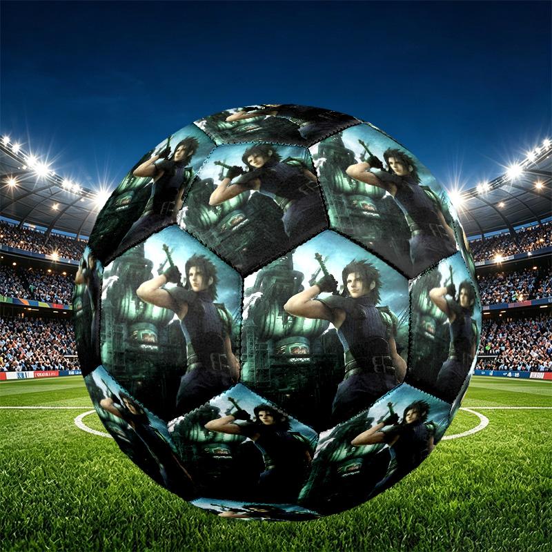 Final Fantasy Print Size 5 Soccer Ball, PU Wear Resistant Football for Match Training and Daily Practice, Birthday Gift for Soccer Fans