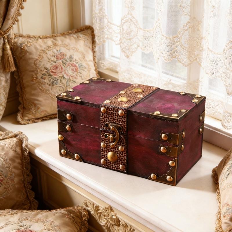 Antique Style Handcrafted Wood Storage Box For Jewelry Organiser And Home Decoration Decorative Case