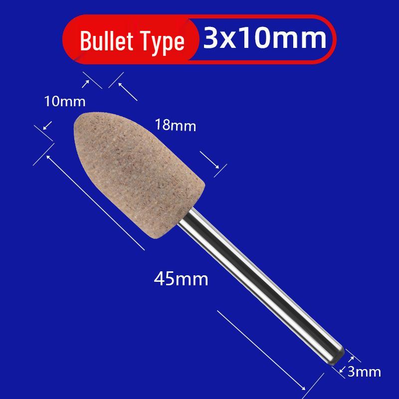 3mm Shank Pneumatic Electric Grinder Set with Cowhide Polishing and Cylindrical Bullet Shape Heads