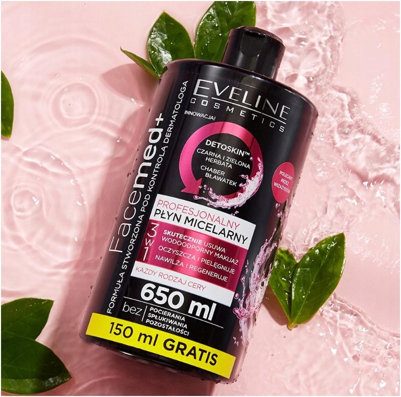 Eveline Cosmetics Facemed+ Micellar Fluid, Professional, 3 In 1 650