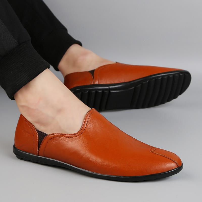 New men's leather shoes business casual breathable hollow cowhide men's shoes simple going out comfortable low-top leather shoes foreign trade