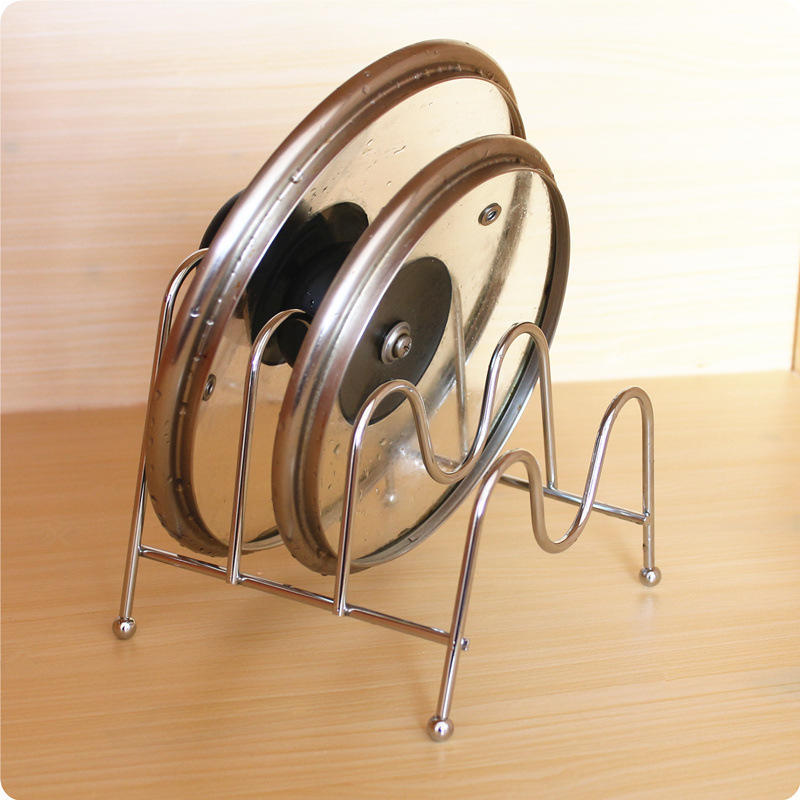 2025 New Kitchen No-punching Seated Pot Lid Rack, Tabletop Vertical Multi-layer Pot Lid Shelf Knife Holder Hanging Rack Dish