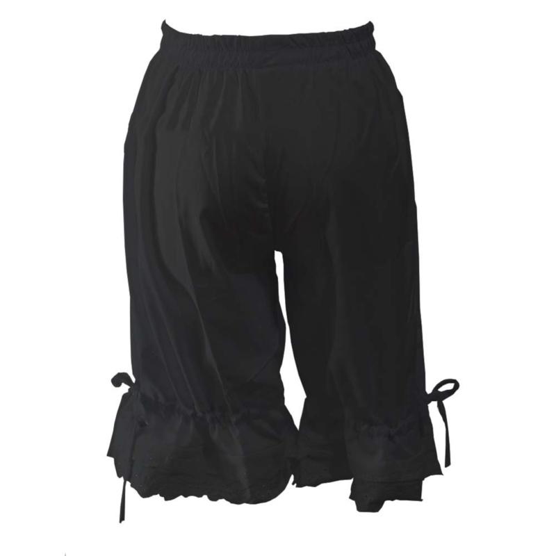 Pantaloni a Lanterna Monocolore Vintage Bloomers Volant Orlo di Pizzo Pantaloncini con Fiocco Vita Elastica Gamba Larga Pantalone Bolla Elastica