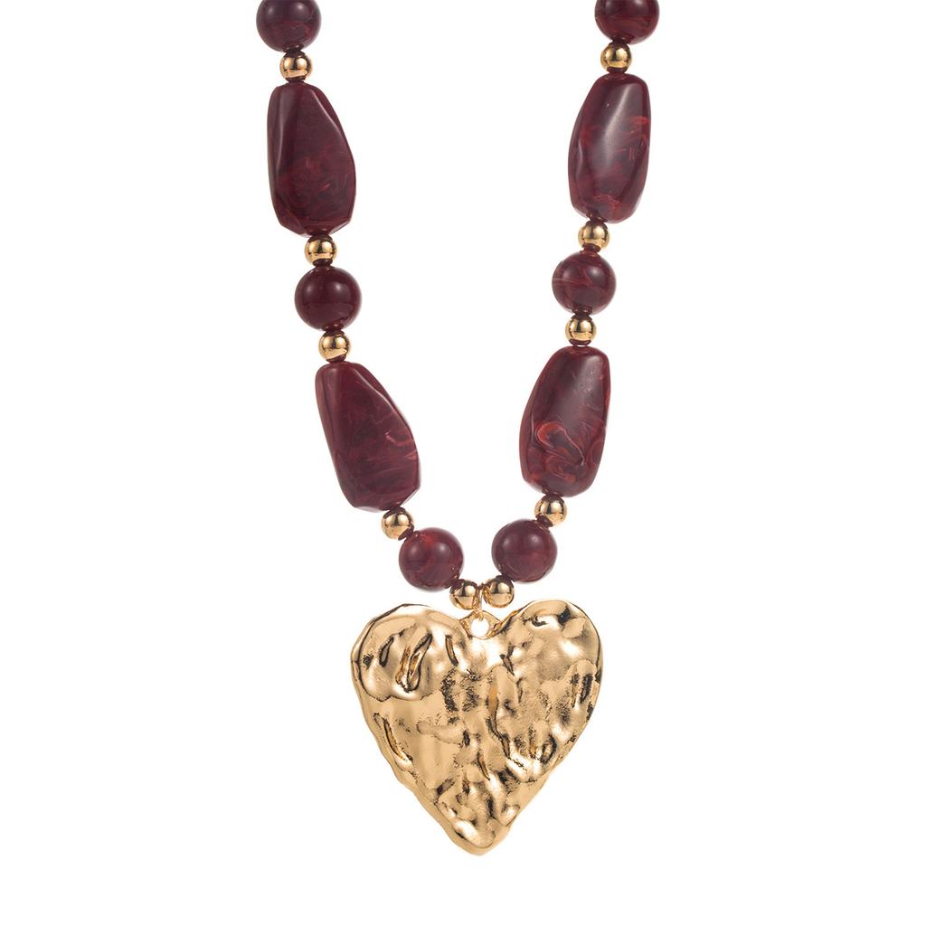 Asymmetrical Irregular Beaded Resin Chain Vintage Necklace Party Jewellery Gift