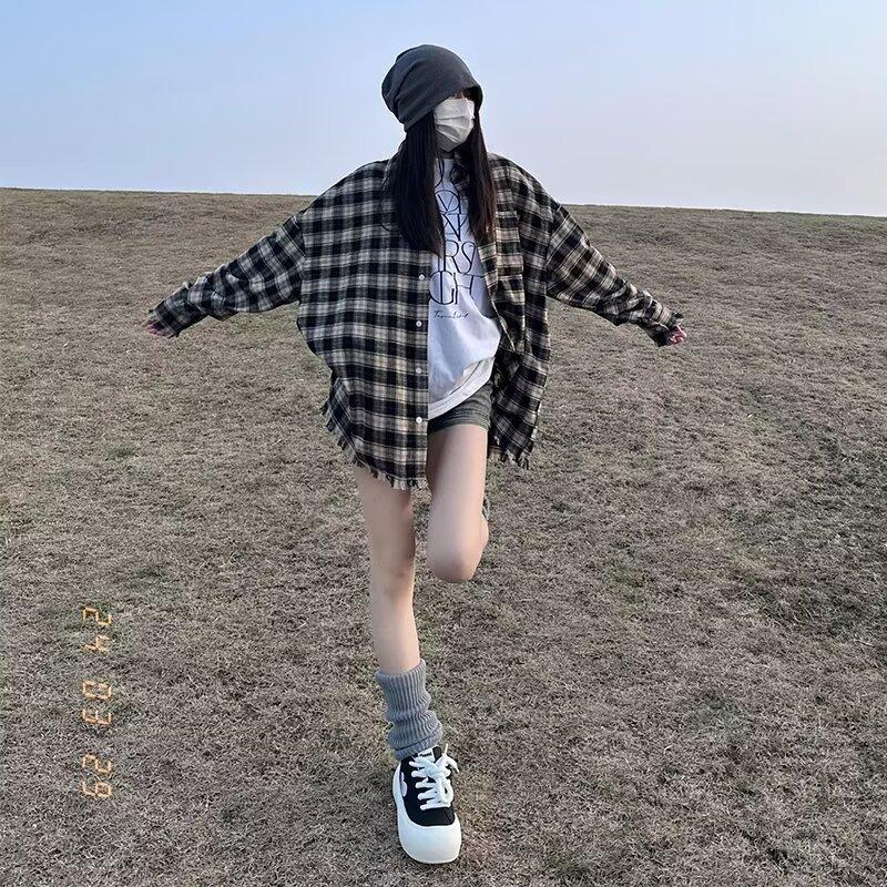 

Рубашка с длинным рукавом с буквенным принтом 2024 года в японском стиле в стиле Гонконга, свободная рубашка для мальчиков, летнее модное универсальное повседневное пальто 2XL чёрный