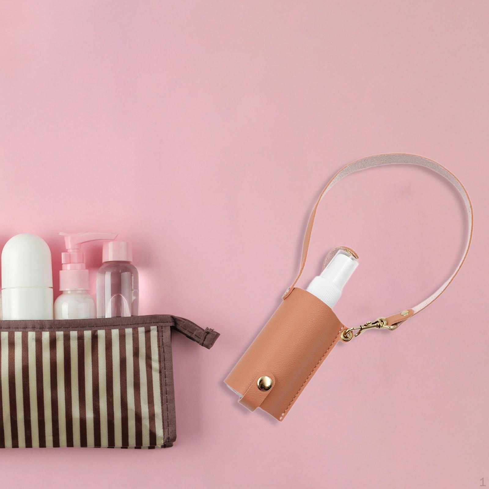 

Empty Travel Bottle with Leather Keychain for Office, Shopping Malls, Travel, Outdoor Activities Orange Pink