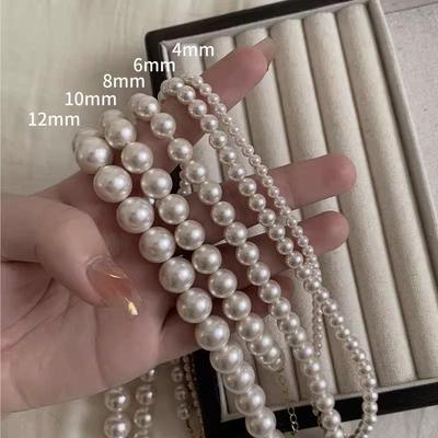 Elegant Glass Pearl Necklace - Light Luxury Clavicle Chain for Women