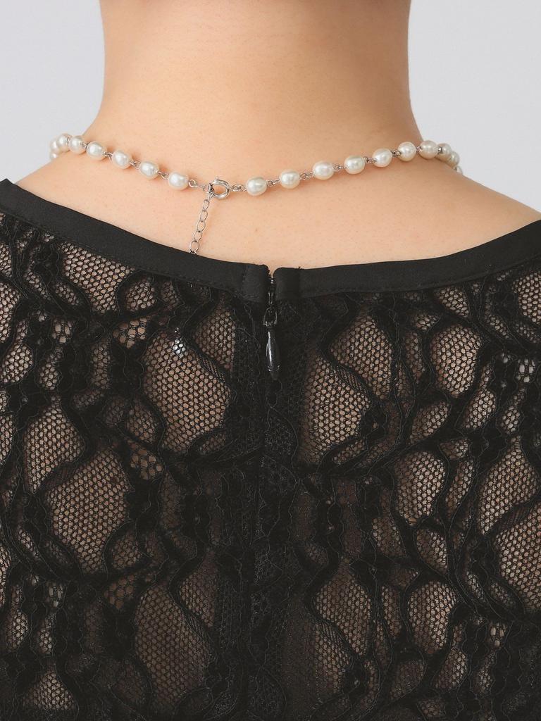 Ray Beams Women's Lace Keyhole Dress, Black 1