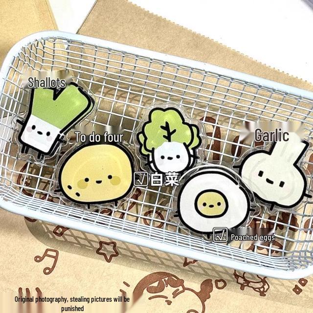 Adorable Cartoon Vegetable Memo Clips - Double-Sided PP Clips for Notes and Papers