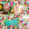 Tropical Luau Balloon Garland: Pink, Green & Palm Leaves - Hawaiian Birthday & Wedding Decor