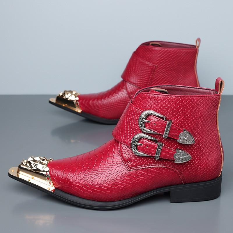 Mens Pointed Toe PU Leather Dress Casual Shoes Low-Cut Rubber Sole Business Style Slip-On